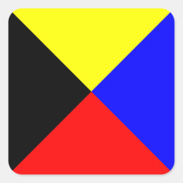 Signalbuchstabe Z (Zulu) Quadratischer Aufkleber