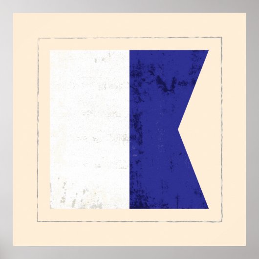 Signalflagge "A" für den optischen Buchstaben Poster (Vorne)