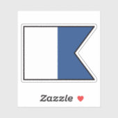 Signalflagge ALFA/ALPHA - Tauchen unten Aufkleber (Blatt)