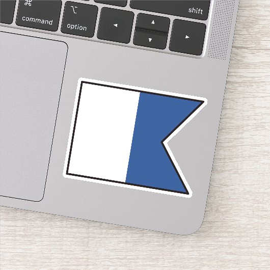 Signalflagge ALFA/ALPHA - Tauchen unten Aufkleber (Detail)