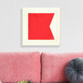 Signalflagge "B" für den Buchstaben Leinwanddruck (Insitu (Wohnzimmer))