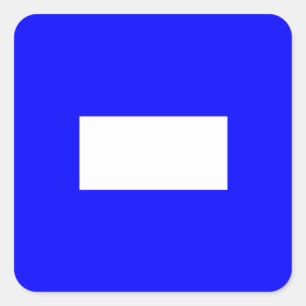 Signalflagge Buchstabe P (Papa) Quadratischer Aufkleber