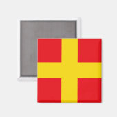 Signalflagge Buchstabe R (Romeo) Magnet (Vorderseite/Rückseite)