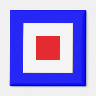 Signalflagge Buchstabe W (Whiskey) Magnet