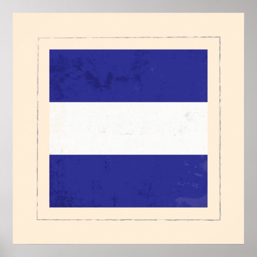 Signalflagge "J" für den optischen Buchstaben Poster (Vorne)