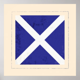 Signalflagge "M" für den optischen Buchstaben Poster