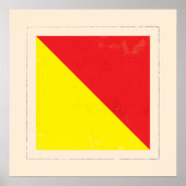 Signalflagge "O" für den optischen Buchstaben Poster (Vorne)