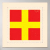 Signalflagge "R" für den Buchstaben Poster (Vorne)