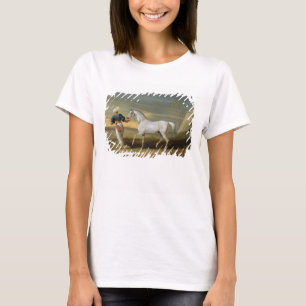 Signalisieren Sie, ein grauer Araber, mit einem T-Shirt