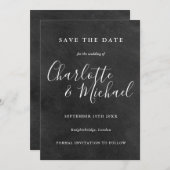 Signatur auf der Tafel: Hochzeit speichern Sie die Save The Date (Vorne/Hinten)
