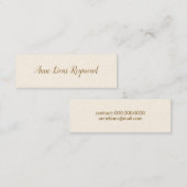 Signatur-Creme-Visitenkarte mit Skriptnamen Mini Visitenkarte (Vorne/Hinten)