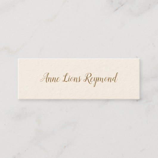 Signatur-Creme-Visitenkarte mit Skriptnamen Mini Visitenkarte (Vorderseite)