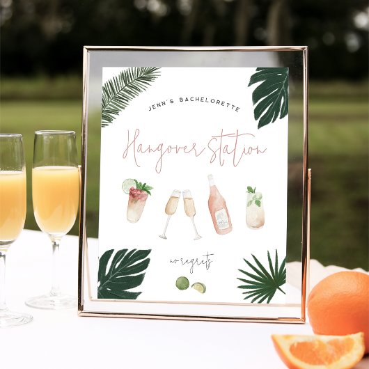 Signatur der Hangover-Station für tropischen Jungg Poster