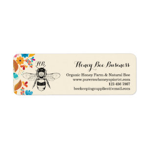 Signatur der Honey Bee Hand gezeichnete Blume