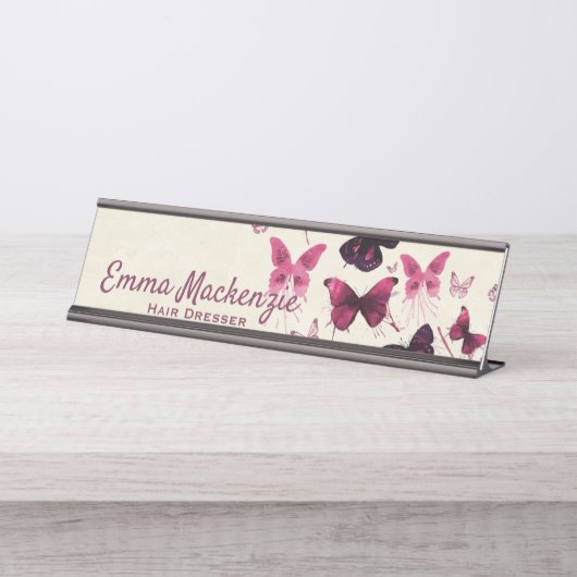 Signatur der Lila Schreibtischnamensplatte Schreibtischnamensplakette (Vorderseite )