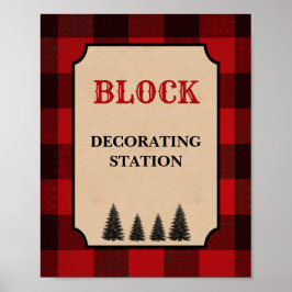 Signatur der Lumberjack-Blockdekoration Poster