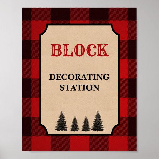 Signatur der Lumberjack-Blockdekoration Poster (Vorne)