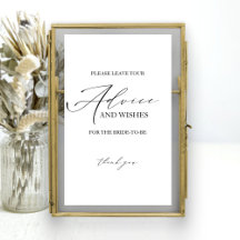 Signatur der Minimalistischen Brautparty-Ratenkart