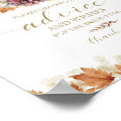 Signatur der Pumpkin Fall Brautparty Advisor Card Poster (Ecke)