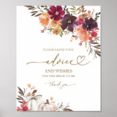 Signatur der Pumpkin Fall Brautparty Advisor Card Poster (Vorne)