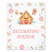 Signatur der Red Text Gingerbrot House Decoration Fotodruck (Vorne)