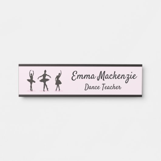 Signatur der Tanzstation für Ballet-Tänzer Türschild (Vorderseite )
