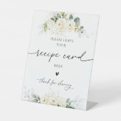 Signatur der White Roses Brautparty Rezept Card Sockelschild (Vorderseite)