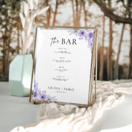 Signatur des Bar für lila Hochzeiten Poster