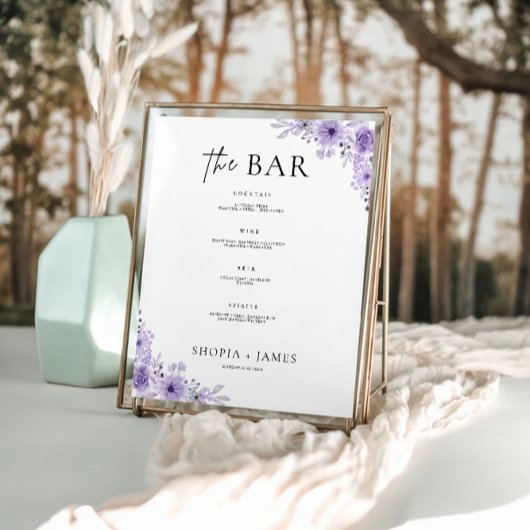 Signatur des Bar für lila Hochzeiten Poster