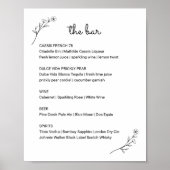 Signatur des Bar-Hochzeitmenüs der Wildblume Poster (Vorne)