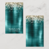 Signatur des Glitzer für aquamarine Imitate Visitenkarte (Vorne/Hinten)