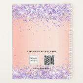 Signatur des lila Glitzer Planer (Rückseite)