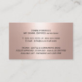 Signatur des mobilen Notdienstes Black & Rose Gold Visitenkarte (Rückseite)