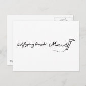 Signatur des Musiker Wolfgang Amadeus Mozart Postkarte (Vorne/Hinten)