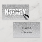 Signatur des Notariats-Agenten Silver Glitzer Sign Visitenkarte (Vorne/Hinten)