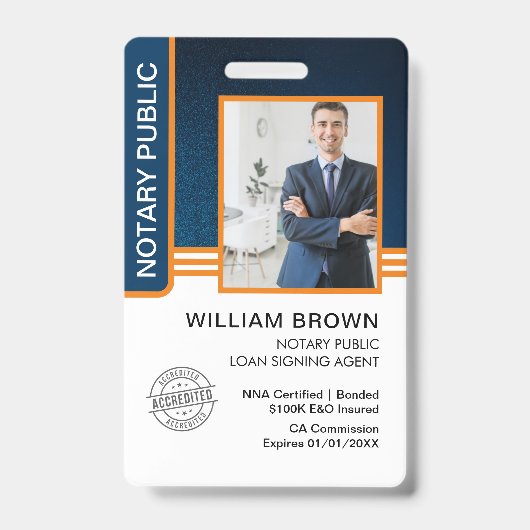 Signatur des öffentlichen Notars Agent-ID Ausweis (Vorderseite)