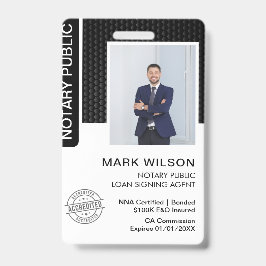 Signatur des öffentlichen Notars Agent-ID Ausweis