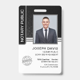 Signatur des öffentlichen Notars Agent-ID Ausweis