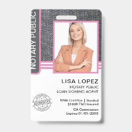 Signatur des öffentlichen Notars Agent-ID Ausweis