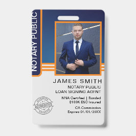 Signatur des öffentlichen Notars Agent-ID Ausweis