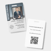 Signatur des öffentlichen Notars Agent-ID Ausweis (Front & Back)