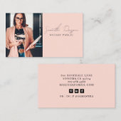 Signatur des öffentlichen Peach Pink Foto Script Visitenkarte (Vorne/Hinten)