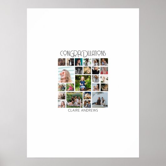 Signatur des personalisierten 24-Collage-Abschluss Poster (Vorne)