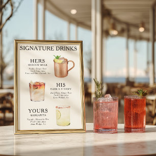 Signatur-Drinks Hochzeitscocktail Poster