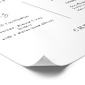 Signatur-Drinks Moderne handgeschriebene Hochzeits Poster (Ecke)