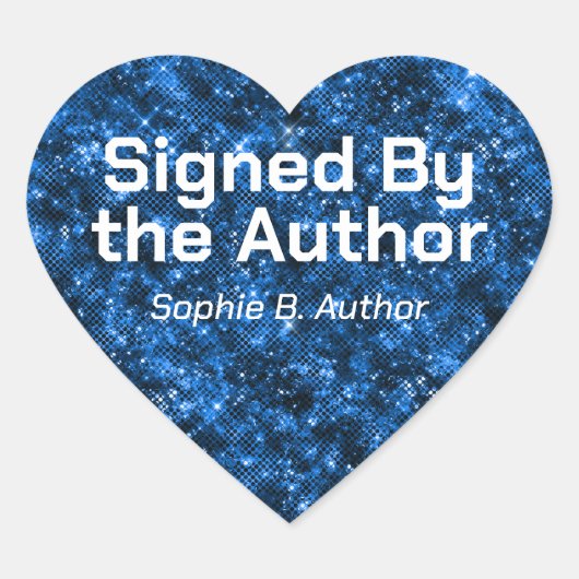Signatur eines benutzerdefinierten Blue Starry Sci Herz-Aufkleber (Vorderseite)