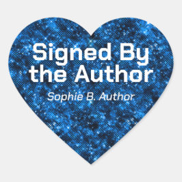 Signatur eines benutzerdefinierten Blue Starry Sci Herz-Aufkleber