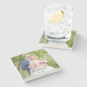 Signatur für das Hochzeitstich-Foto Steinuntersetzer (Seitenansicht)