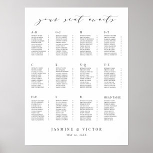 Signatur für den Empfang für offizielle Hochzeitss Poster