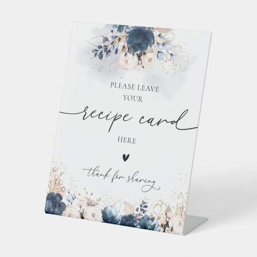 Signatur für die Blue-and-Dusty-Rose-Rezept-Karte Sockelschild (Vorderseite)